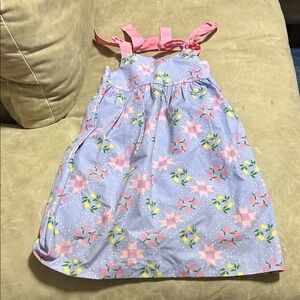 The Beaufort Bonnet Company Lavender Floral Sun Dress with Pink Ties